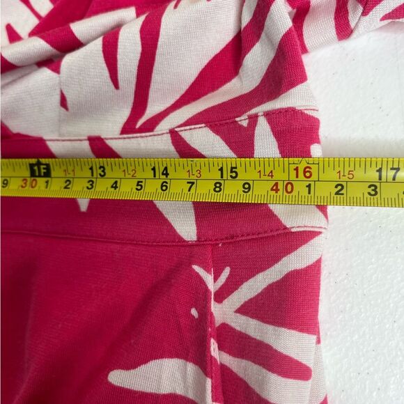 Lilly Pulitzer Bellanna Azalea Pink Frilly Ferns Dress Silk Women Large FLAWED - Picture 15 of 16